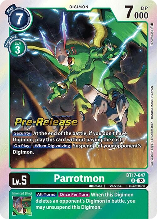 Image for Parrotmon (BT17-047 R) (Secret Crisis Pre-Release Cards) - Digimon Card Game