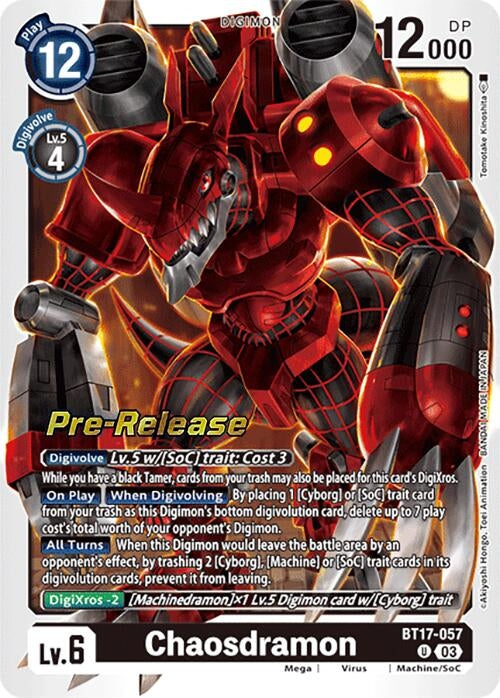 Image for Chaosdramon (BT17-057 U) (Secret Crisis Pre-Release Cards) - Digimon Card Game