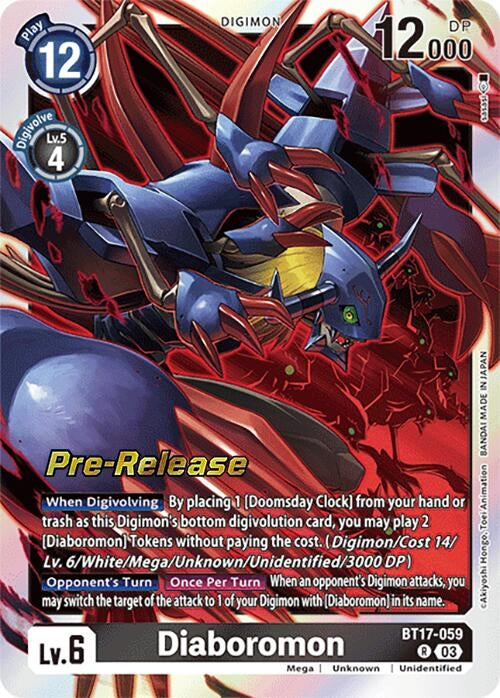 Image for Diaboromon (BT17-059 R) (Secret Crisis Pre-Release Cards) - Digimon Card Game