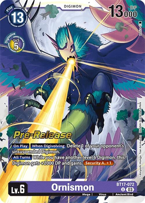 Image for Ornismon (BT17-072 U) (Secret Crisis Pre-Release Cards) - Digimon Card Game