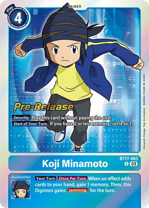 Image for Koji Minamoto (BT17-083 R) (Secret Crisis Pre-Release Cards) - Digimon Card Game