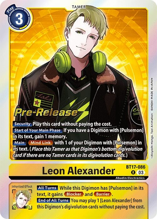 Image for Leon Alexander (BT17-086 R) (Secret Crisis Pre-Release Cards) - Digimon Card Game
