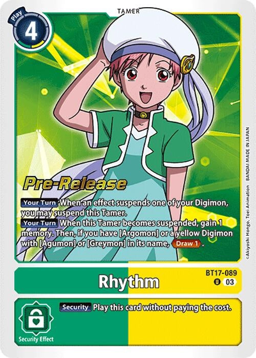 Image for Rhythm (BT17-089 U) (Secret Crisis Pre-Release Cards) - Digimon Card Game