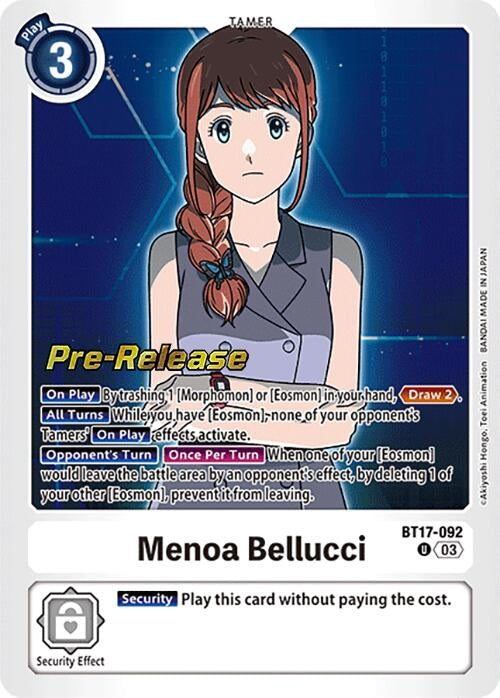 Image for Menoa Bellucci (BT17-092 U) (Secret Crisis Pre-Release Cards) - Digimon Card Game