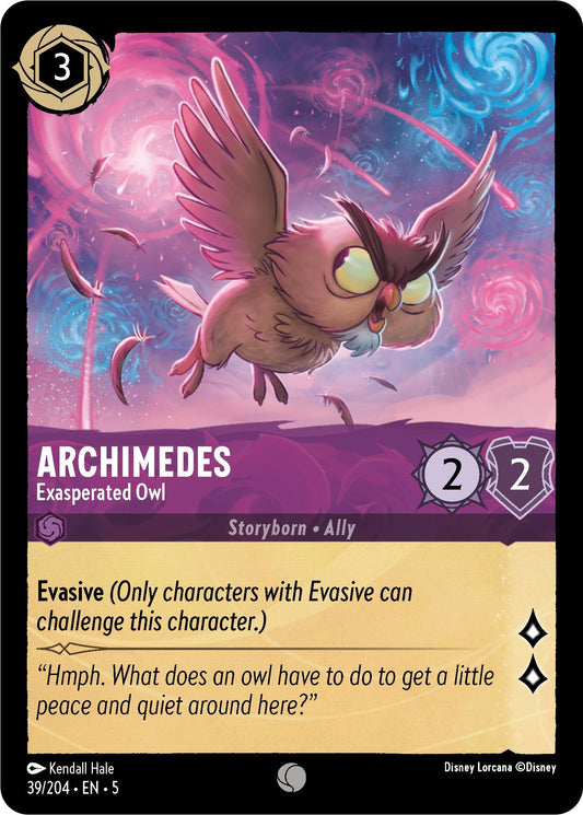 Image for Archimedes - Exasperated Owl (39/204) (Shimmering Skies) - Disney Lorcana