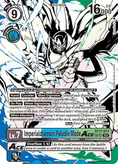 Image for Imperialdramon: Paladin Mode ACE (Textured) (BT17-077 SR) (Secret Crisis) - Digimon Card Game
