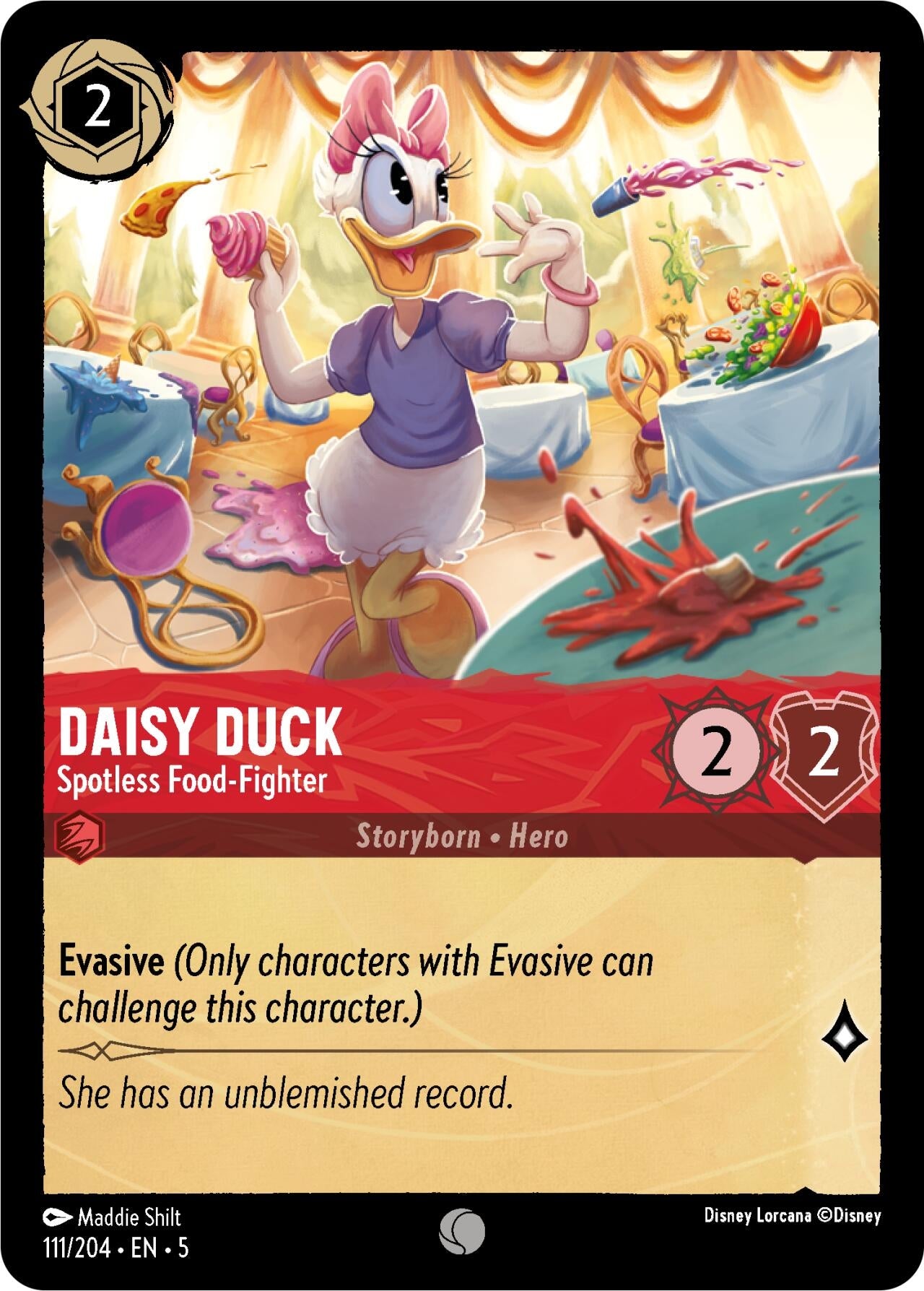 Image for Daisy Duck - Spotless Food-Fighter (111/204) (Shimmering Skies) - Disney Lorcana