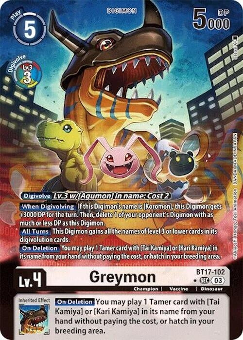 Image for Greymon (Alternate Art) (BT17-102 SEC) (Secret Crisis) - Digimon Card Game