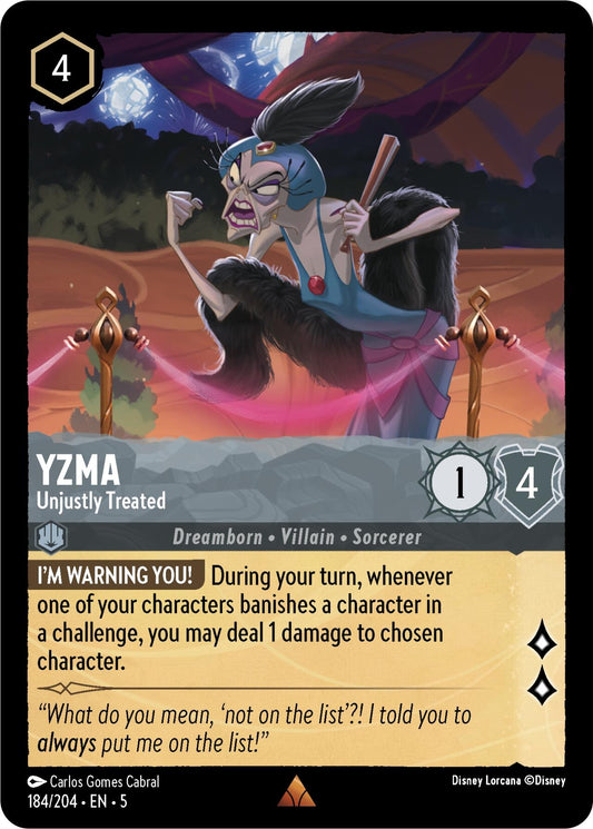 Image for Yzma - Unjustly Treated (184/204) (Shimmering Skies) - Disney Lorcana