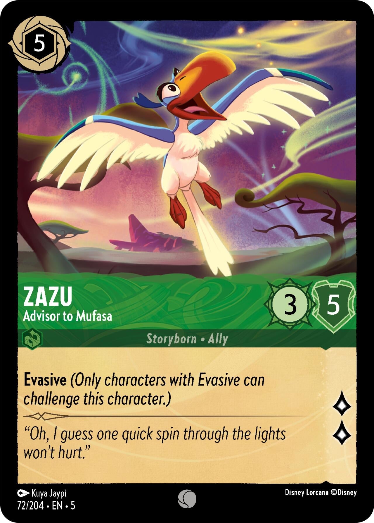 Image for Zazu - Advisor to Mufasa (72/204) (Shimmering Skies) - Disney Lorcana