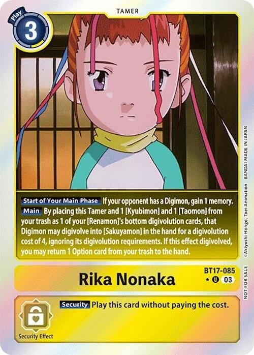 Image for Rika Nonaka (Secret Crisis: Movie Memorial Pack) (BT17-085 U) (Secret Crisis) - Digimon Card Game