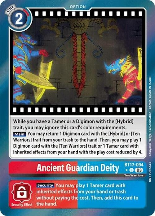 Image for Ancient Guardian Deity (Secret Crisis: Movie Memorial Pack) (BT17-094 U) (Secret Crisis) - Digimon Card Game