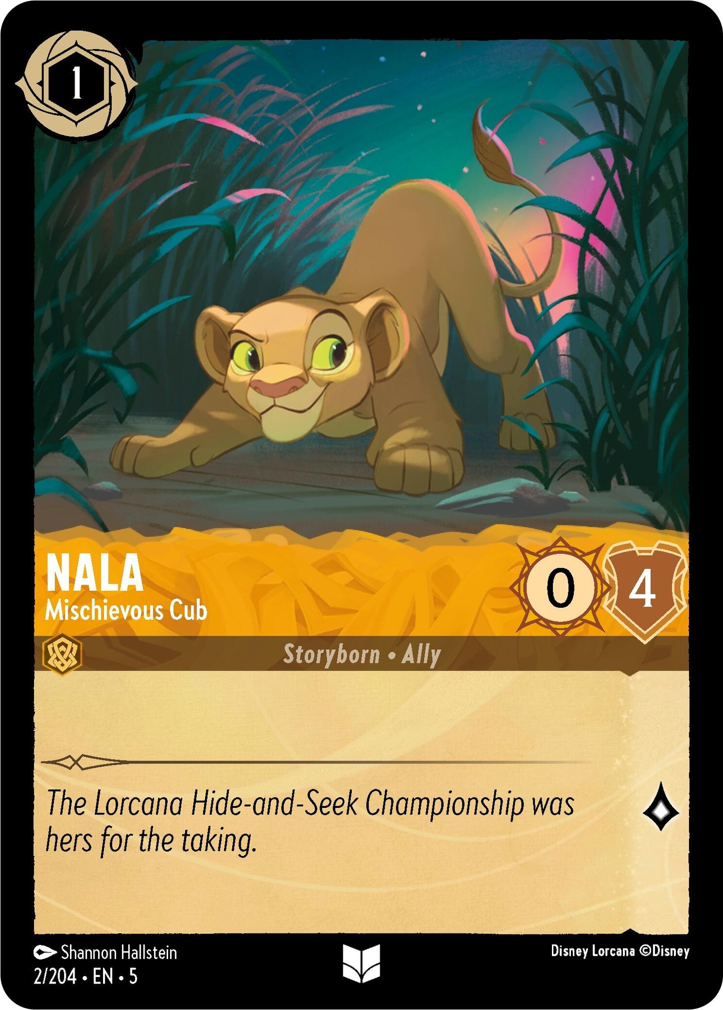 Image for Nala - Mischievous Cub (2/204) (Shimmering Skies) - Disney Lorcana