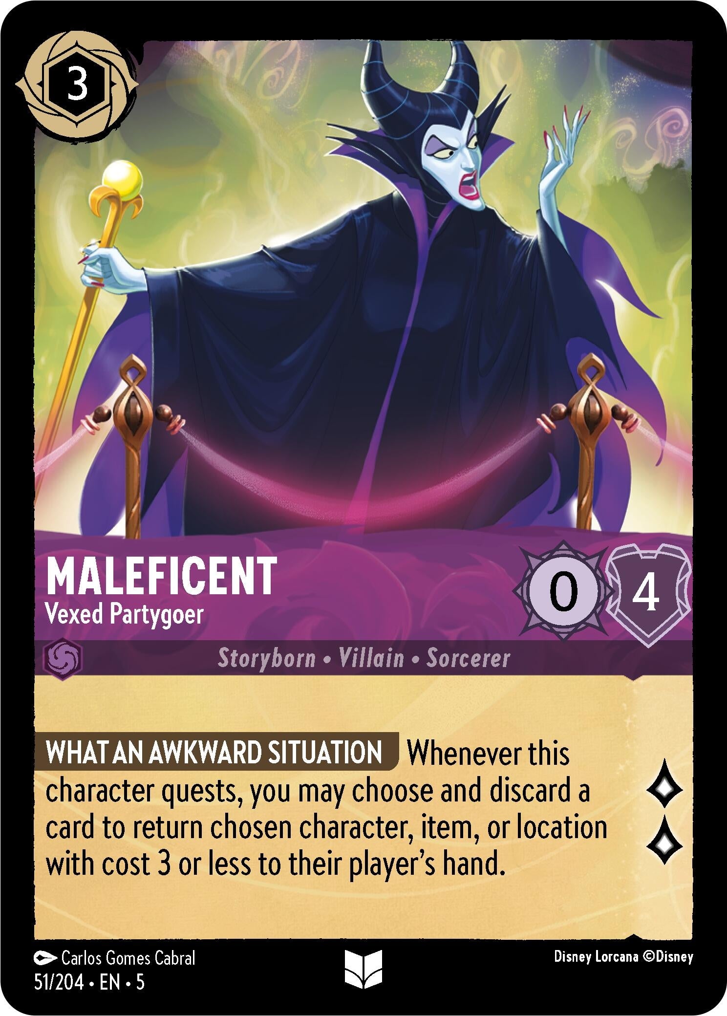 Image for Maleficent - Vexed Partygoer (51/204) (Shimmering Skies) - Disney Lorcana