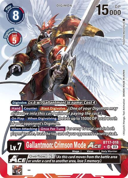 Image for Gallantmon: Crimson Mode ACE (Alternate Art) (BT17-018 SR) (Secret Crisis) - Digimon Card Game