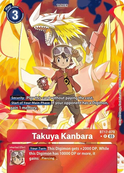 Image for Takuya Kanbara (Alternate Art) (BT17-079 R) (Secret Crisis) - Digimon Card Game