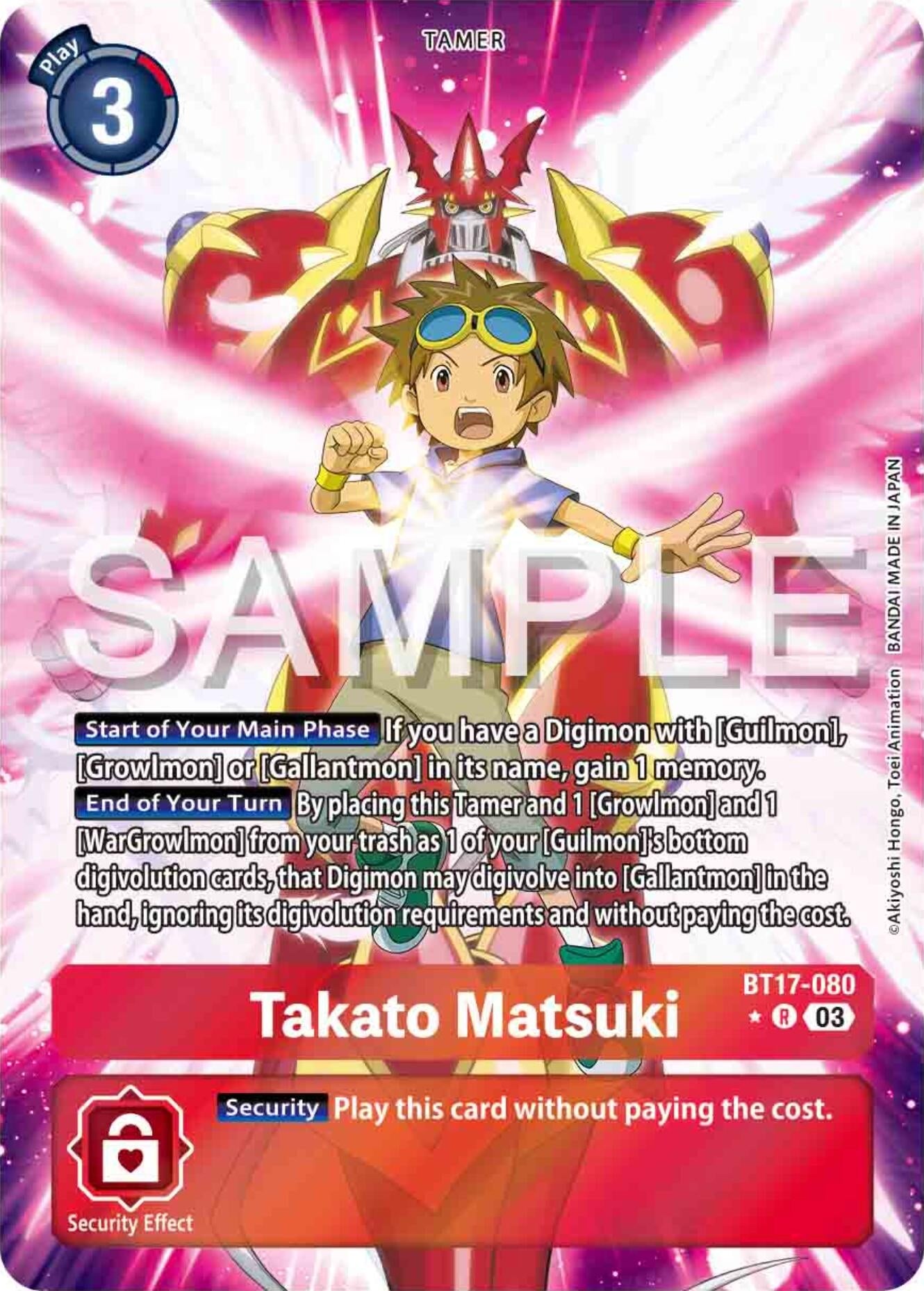 Image for Takato Matsuki (Alternate Art) (BT17-080 R) (Secret Crisis) - Digimon Card Game
