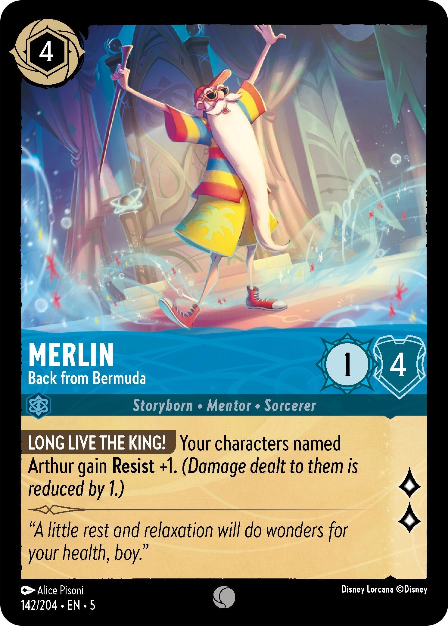 Image for Merlin - Back from Bermuda (142/204) (Shimmering Skies) - Disney Lorcana