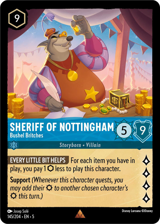 Image for Sheriff of Nottingham - Bushel Britches (145/204) (Shimmering Skies) - Disney Lorcana