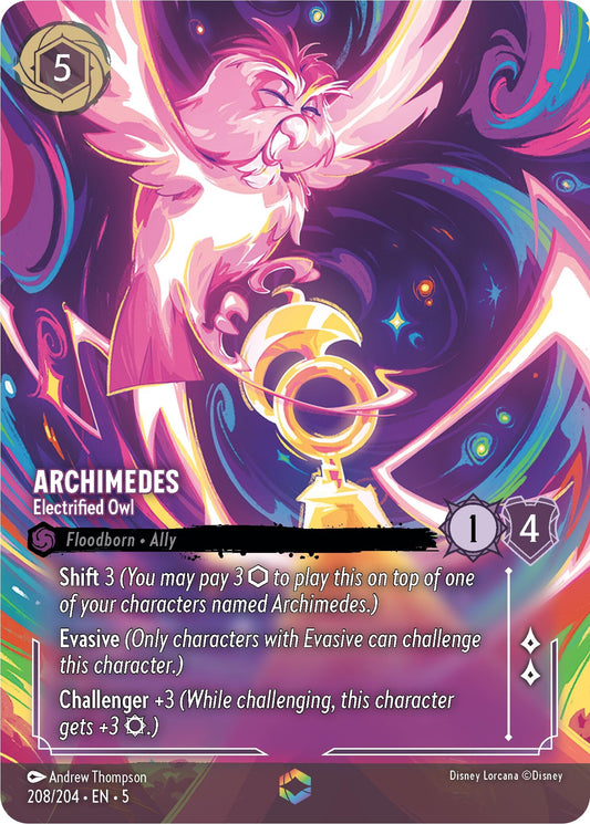 Image for Archimedes - Electrified Owl (Enchanted) (208/204) (Shimmering Skies) - Disney Lorcana