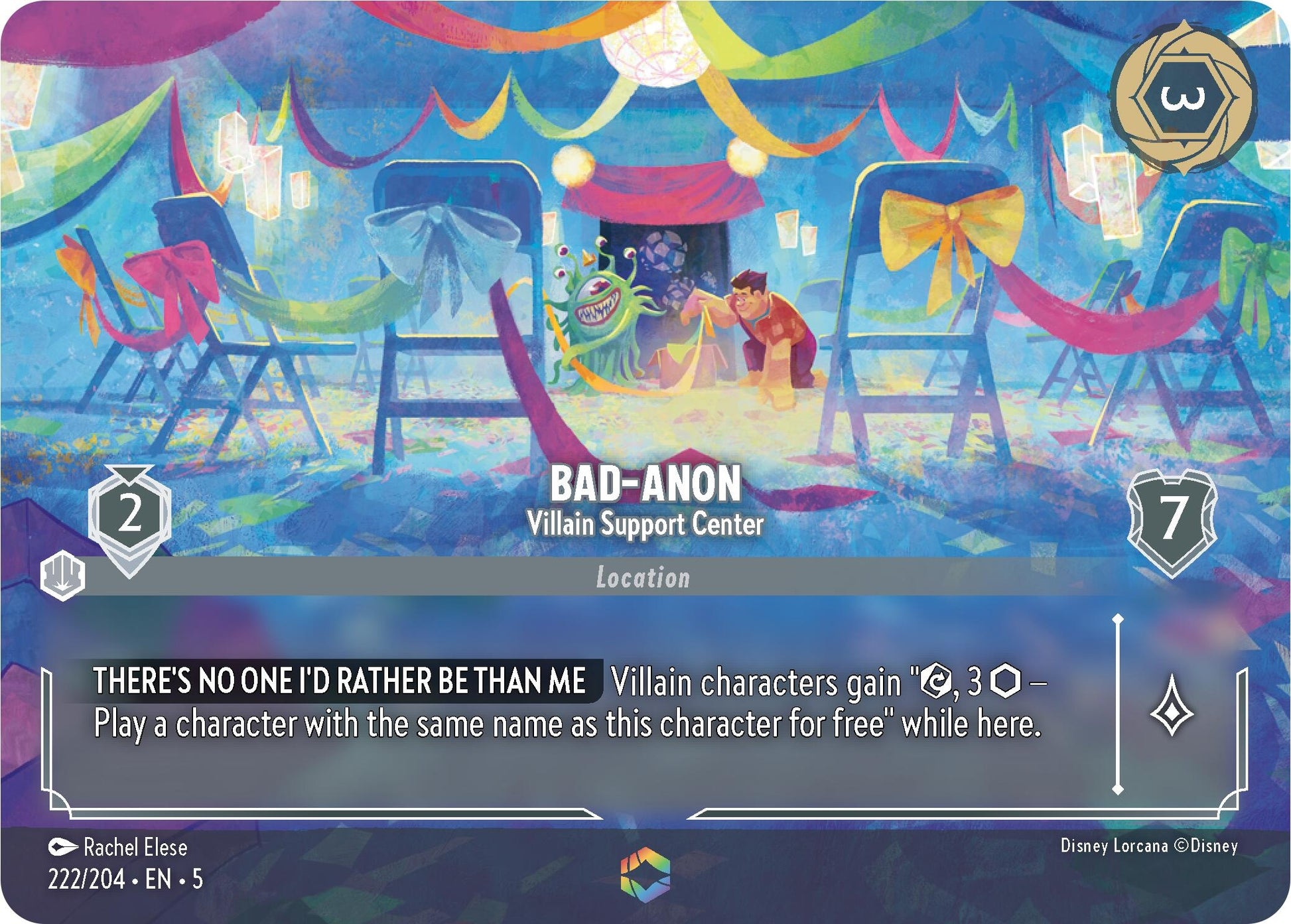 Image for Bad-Anon - Villain Support Center (Enchanted) (222/204) (Shimmering Skies) - Disney Lorcana