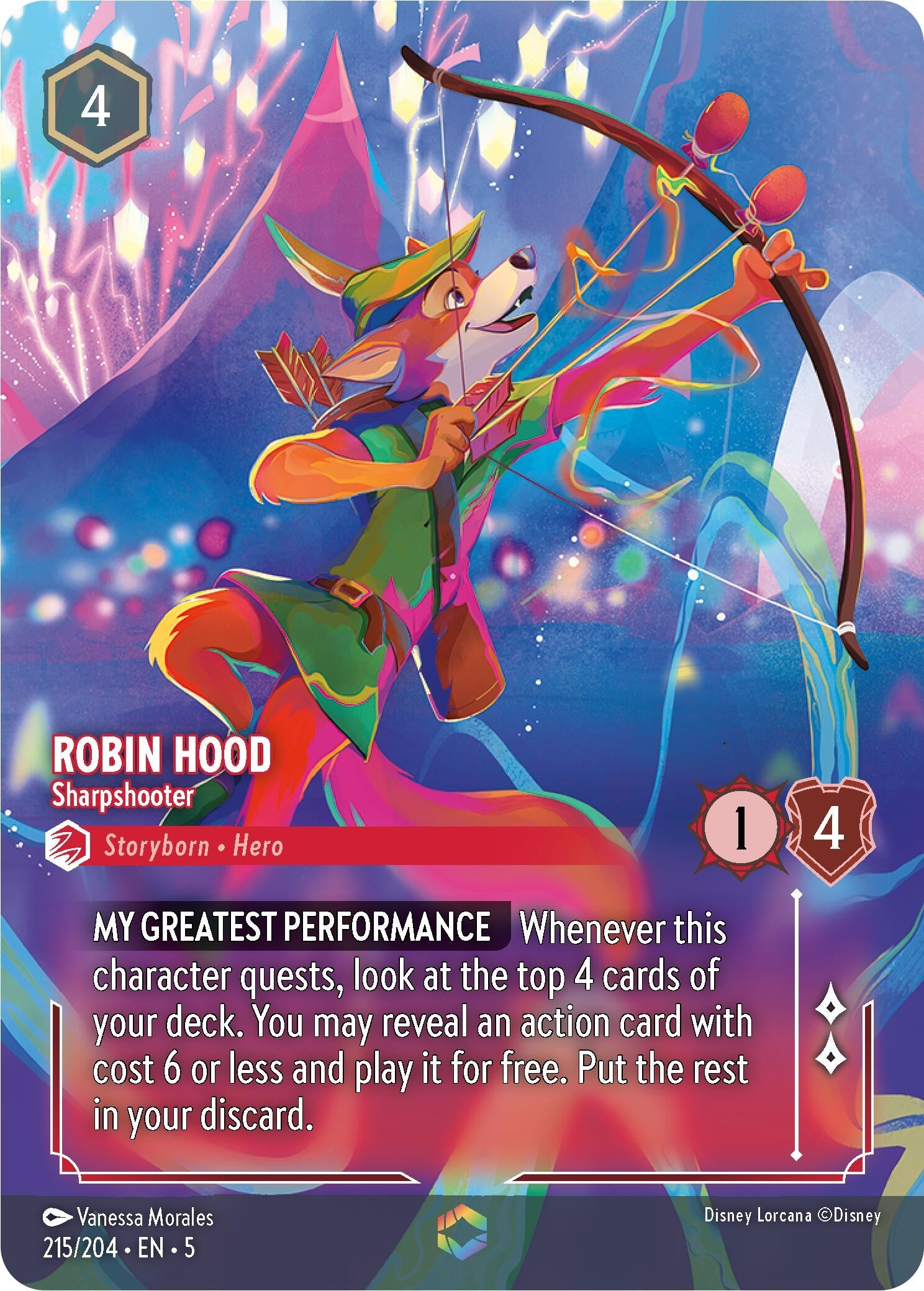 Image for Robin Hood - Sharpshooter (Enchanted) (215/204) (Shimmering Skies) - Disney Lorcana