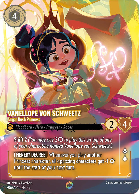 Image for Vanellope von Schweetz - Sugar Rush Princess (Enchanted) (206/204) (Shimmering Skies) - Disney Lorcana