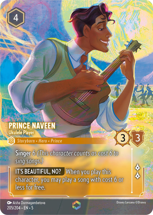 Image for Prince Naveen - Ukulele Player (Enchanted) (205/204) (Shimmering Skies) - Disney Lorcana