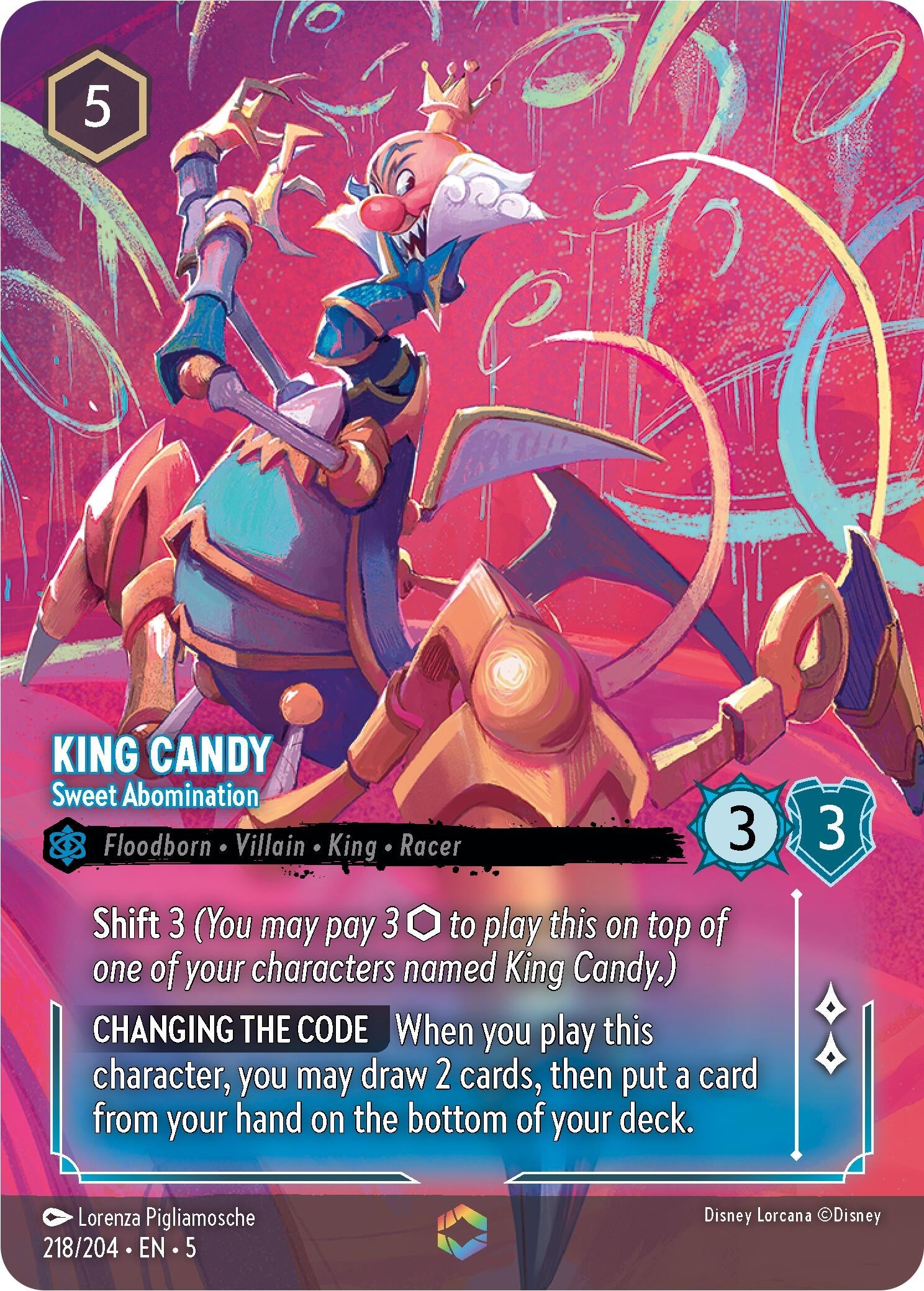 Image for King Candy - Sweet Abomination (Enchanted) (218/204) (Shimmering Skies) - Disney Lorcana
