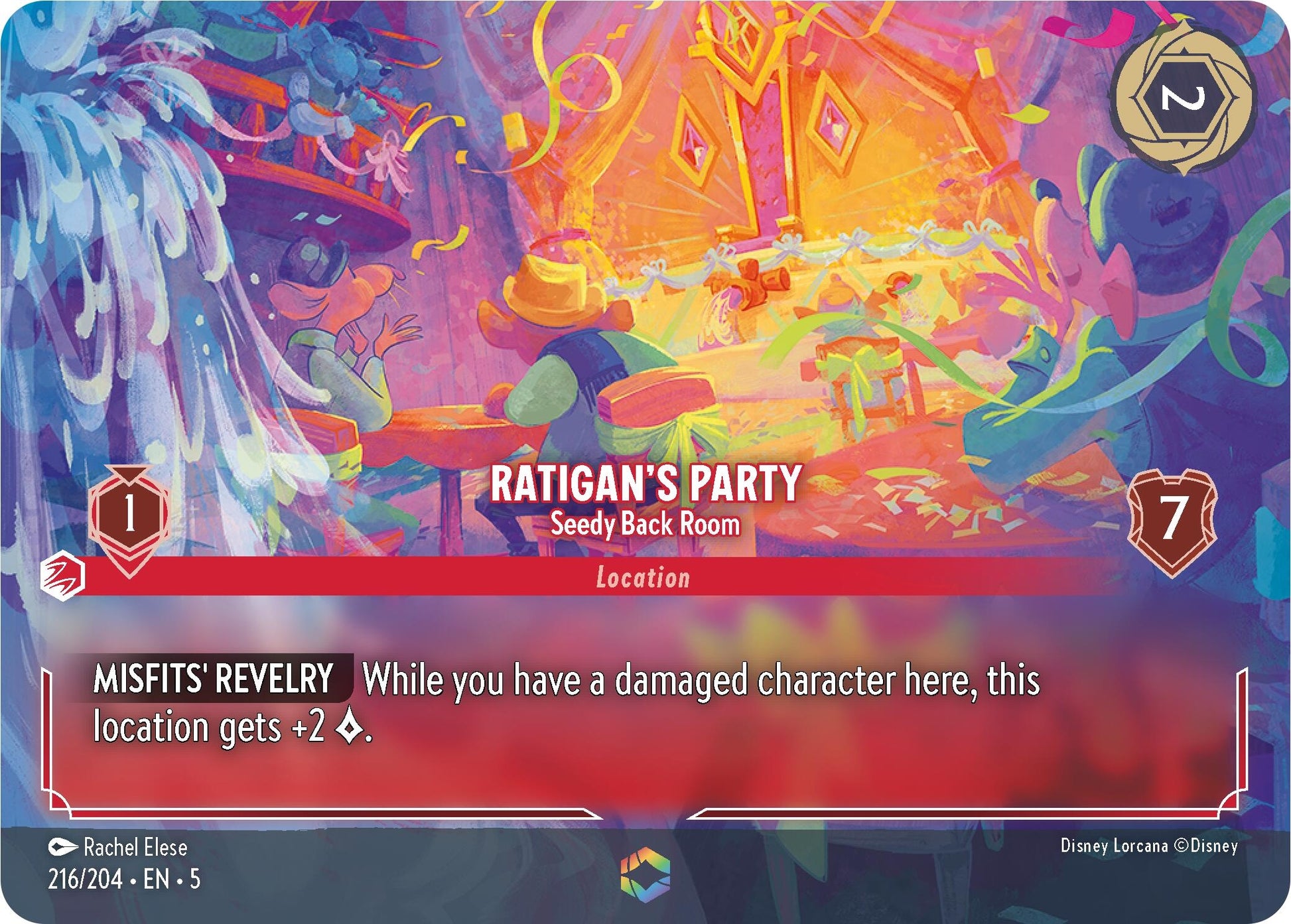 Image for Ratigan's Party - Seedy Back Room (Enchanted) (216/204) (Shimmering Skies) - Disney Lorcana