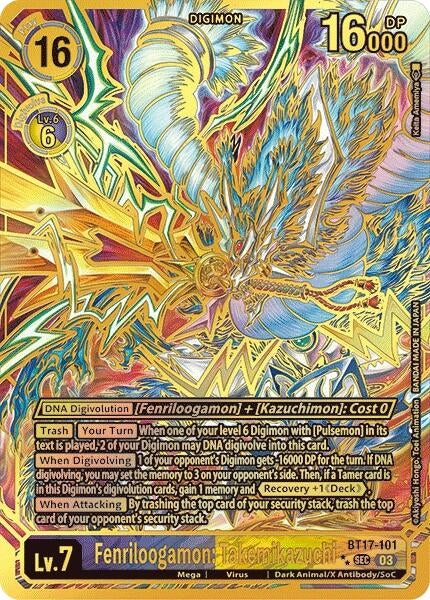 Image for Fenriloogamon: Takemikazuchi (Textured) (BT17-101 SEC) (Secret Crisis) - Digimon Card Game