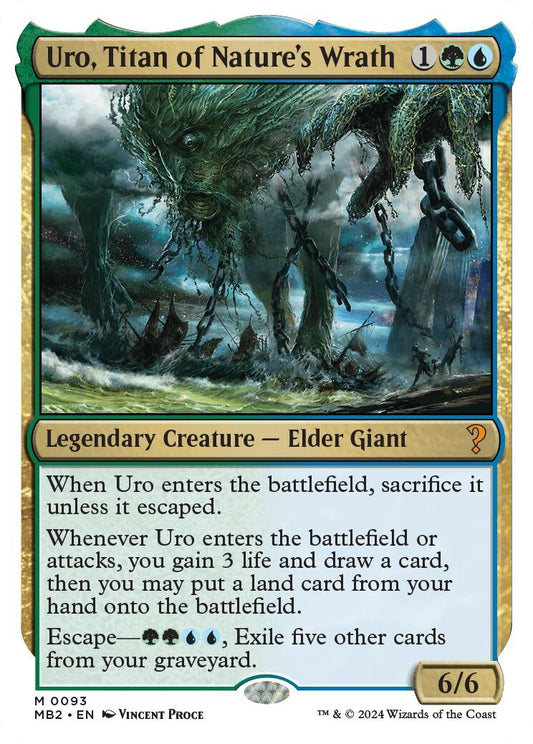 Image for Uro, Titan of Nature's Wrath (White Border) (93) (Mystery Booster 2) - Magic: The Gathering