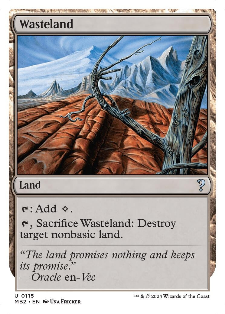 Image for Wasteland (White Border) (115) (Mystery Booster 2) - Magic: The Gathering