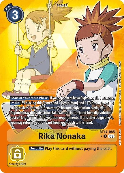 Image for Rika Nonaka (Box Promotion Pack: Secret Crisis) (BT17-085 U) (Secret Crisis) - Digimon Card Game