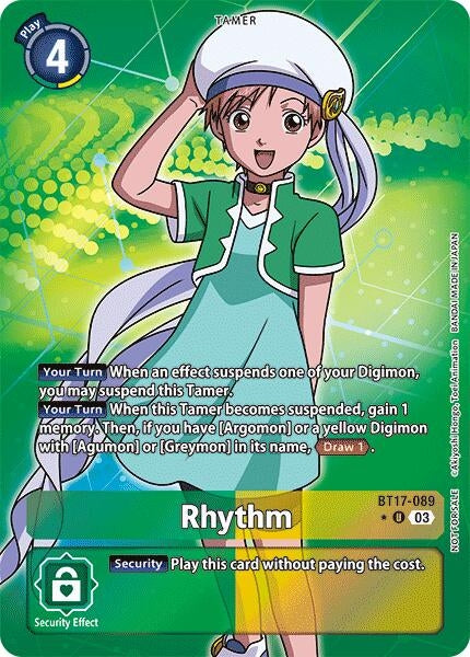 Image for Rhythm (Box Promotion Pack: Secret Crisis) (BT17-089 U) (Secret Crisis) - Digimon Card Game