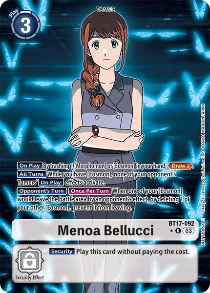 Image for Menoa Bellucci (Box Promotion Pack: Secret Crisis) (BT17-092 U) (Secret Crisis) - Digimon Card Game