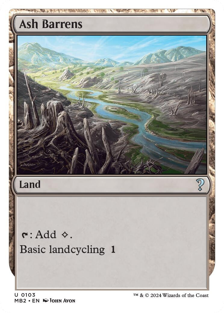 Image for Ash Barrens (White Border) (103) (Mystery Booster 2) - Magic: The Gathering