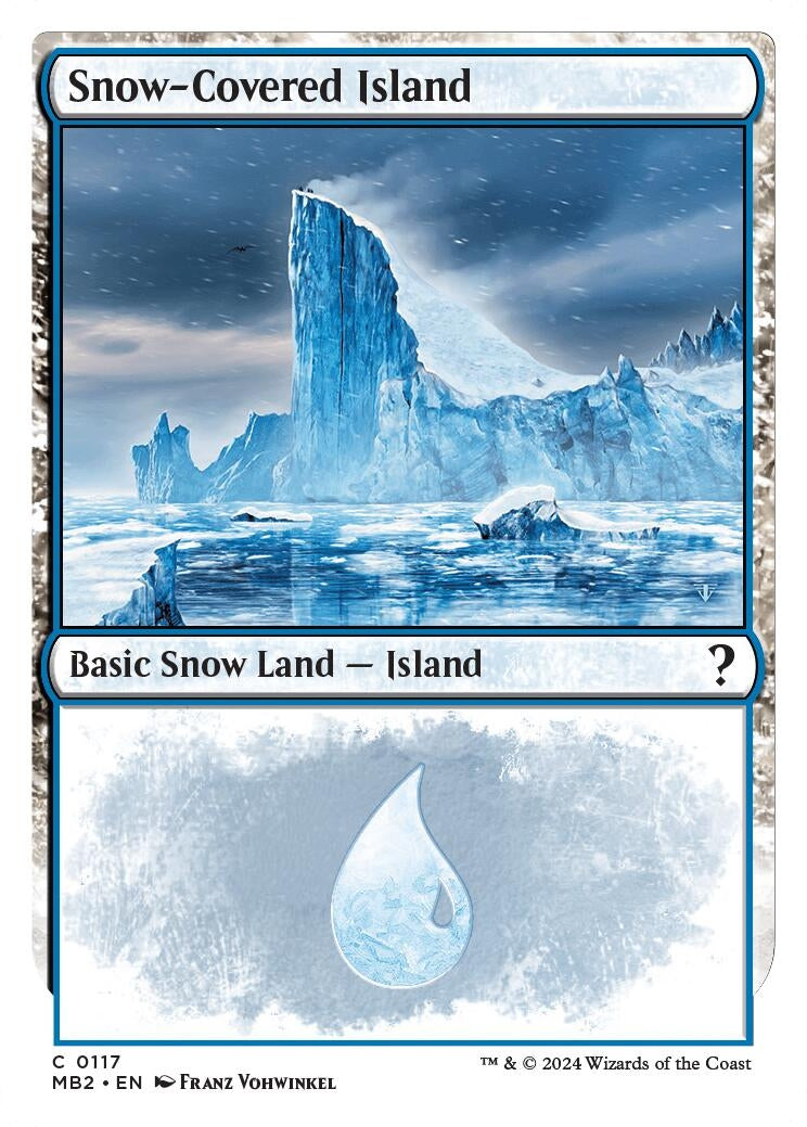 Image for Snow-Covered Island (White Border) (117) (Mystery Booster 2) - Magic: The Gathering