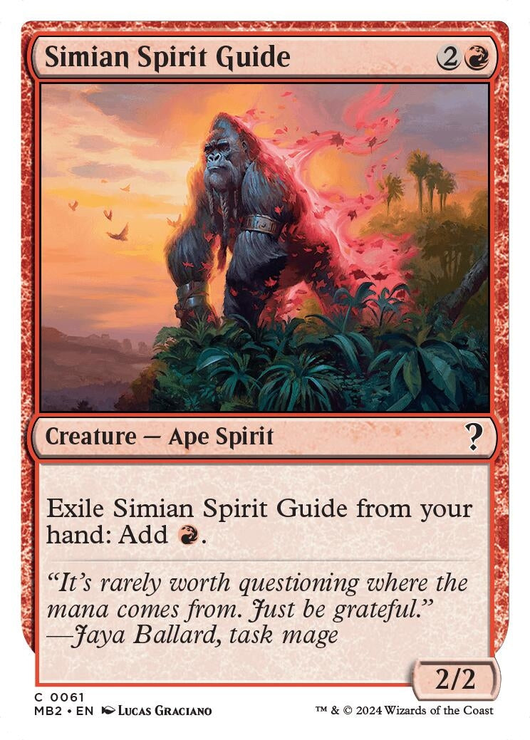 Image for Simian Spirit Guide (White Border) (61) (Mystery Booster 2) - Magic: The Gathering
