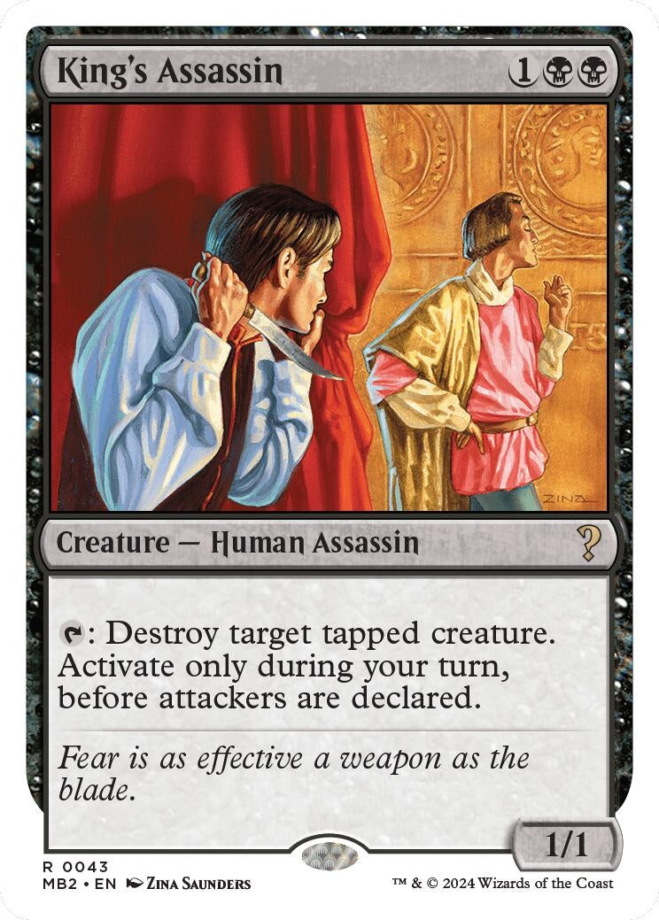 Image for King's Assassin (White Border) (43) (Mystery Booster 2) - Magic: The Gathering