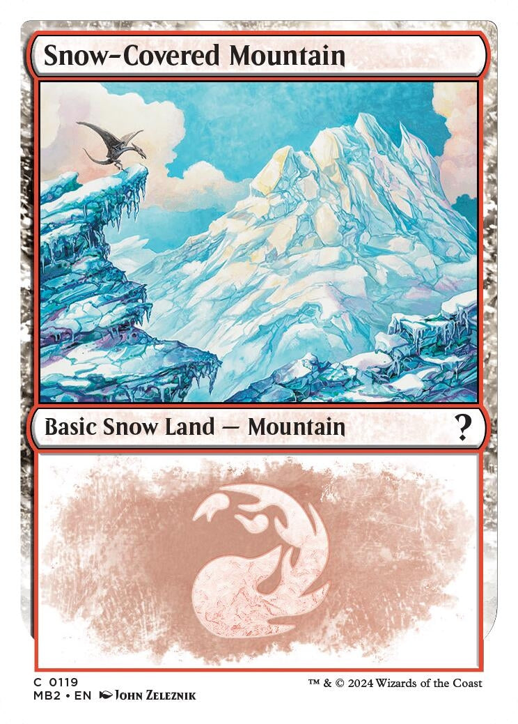 Image for Snow-Covered Mountain (White Border) (119) (Mystery Booster 2) - Magic: The Gathering