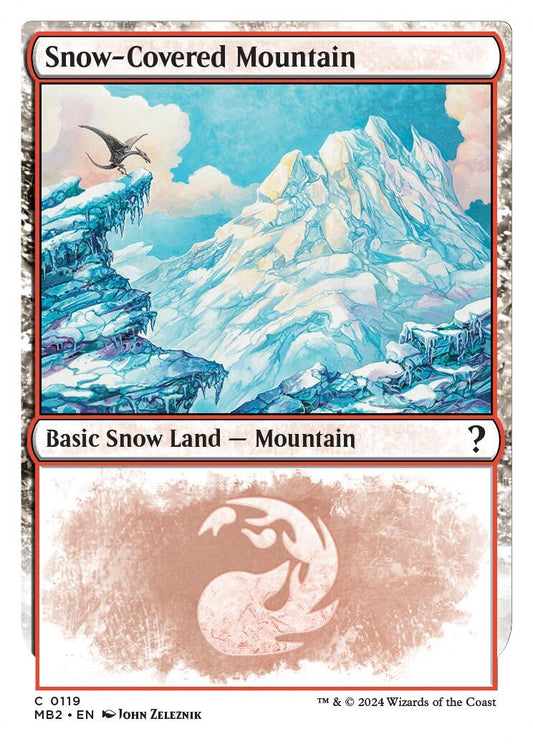 Image for Snow-Covered Mountain (White Border) (119) (Mystery Booster 2) - Magic: The Gathering