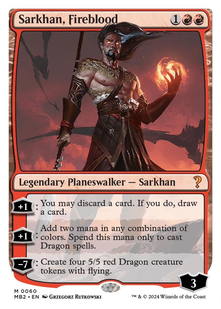 Image for Sarkhan, Fireblood (White Border) (60) (Mystery Booster 2) - Magic: The Gathering