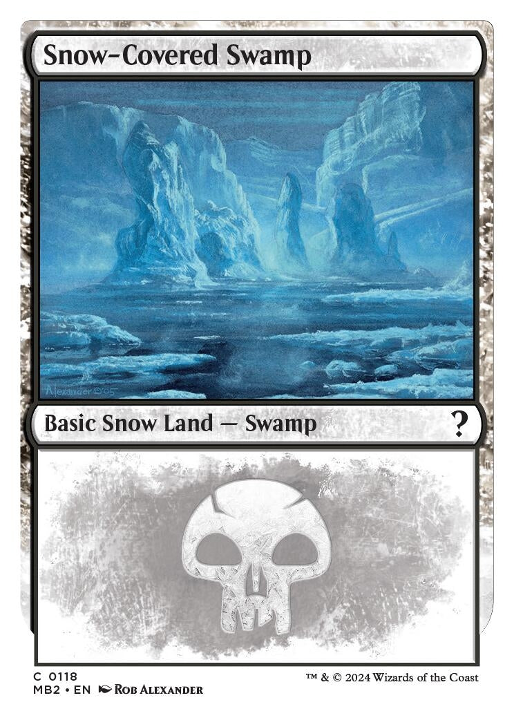 Image for Snow-Covered Swamp (White Border) (118) (Mystery Booster 2) - Magic: The Gathering