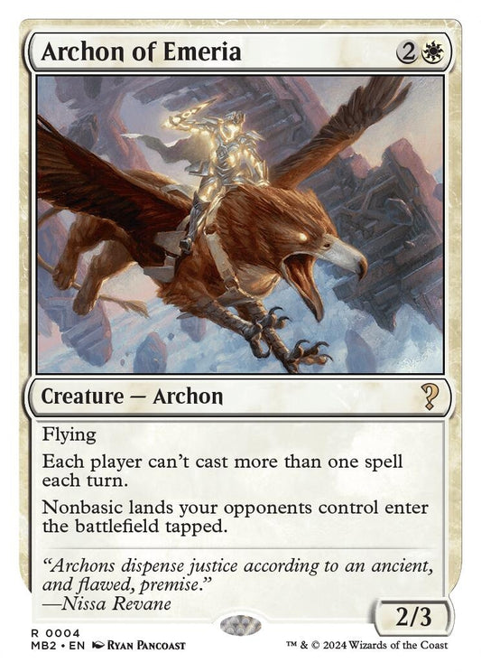 Image for Archon of Emeria (White Border) (4) (Mystery Booster 2) - Magic: The Gathering