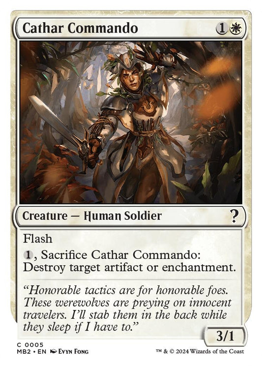 Image for Cathar Commando (White Border) (5) (Mystery Booster 2) - Magic: The Gathering