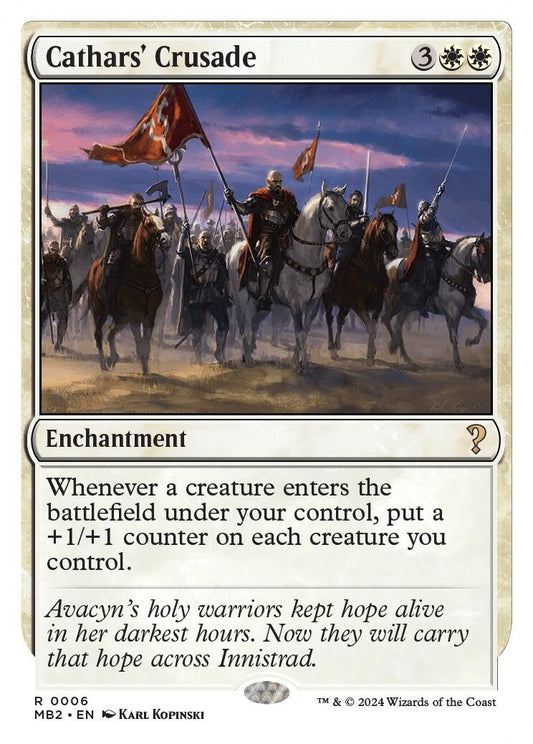 Image for Cathars' Crusade (White Border) (6) (Mystery Booster 2) - Magic: The Gathering