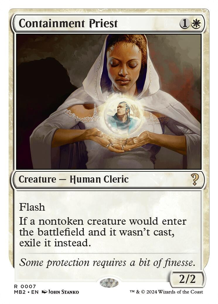 Image for Containment Priest (White Border) (7) (Mystery Booster 2) - Magic: The Gathering