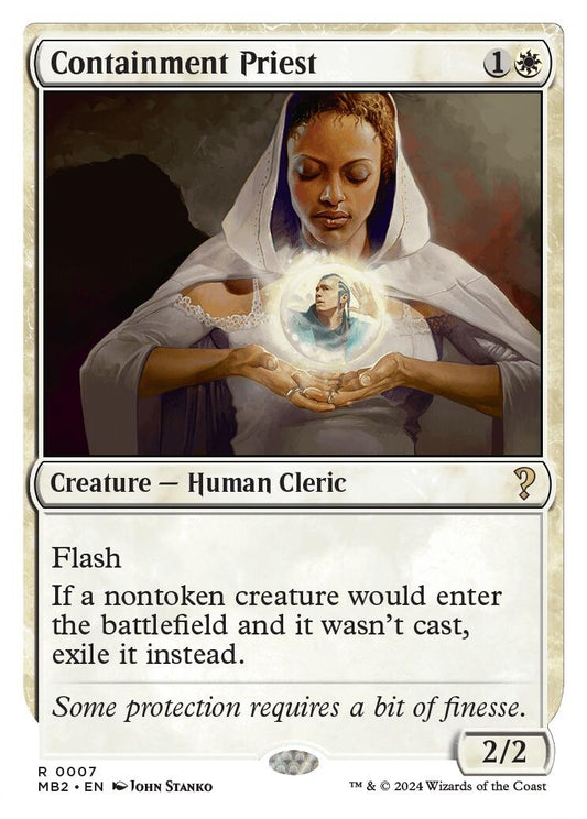 Image for Containment Priest (White Border) (7) (Mystery Booster 2) - Magic: The Gathering