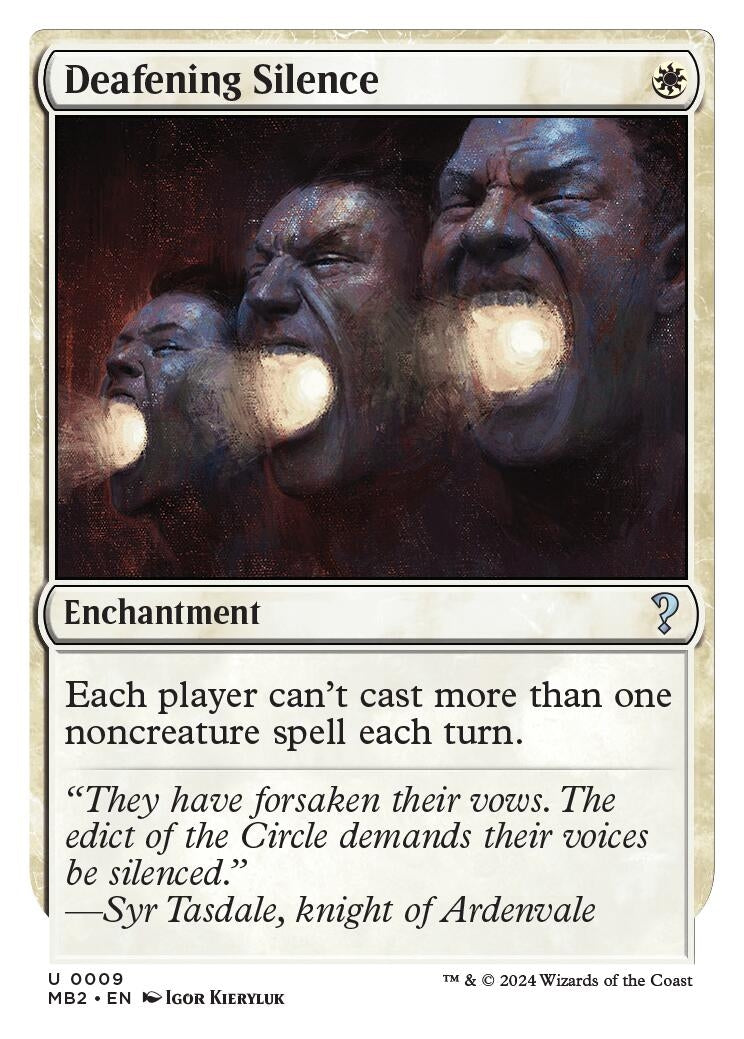 Image for Deafening Silence (White Border) (9) (Mystery Booster 2) - Magic: The Gathering